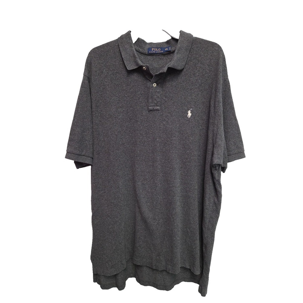 Polo‎ Ralph Lauren Short Sleeve 100% Cotton Polo Shirt XXL Gray/White Pony